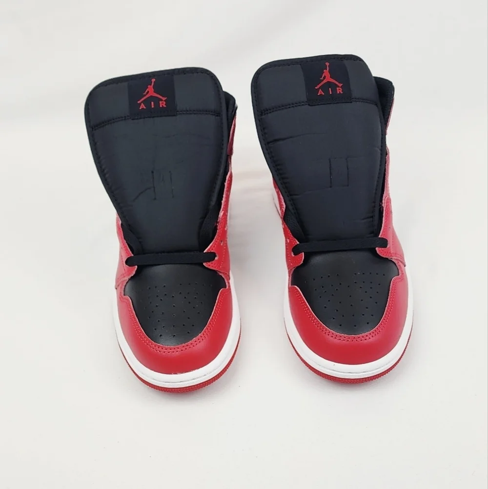 Air Jordan 1 Mid Sneakers Black/Gym Red/White